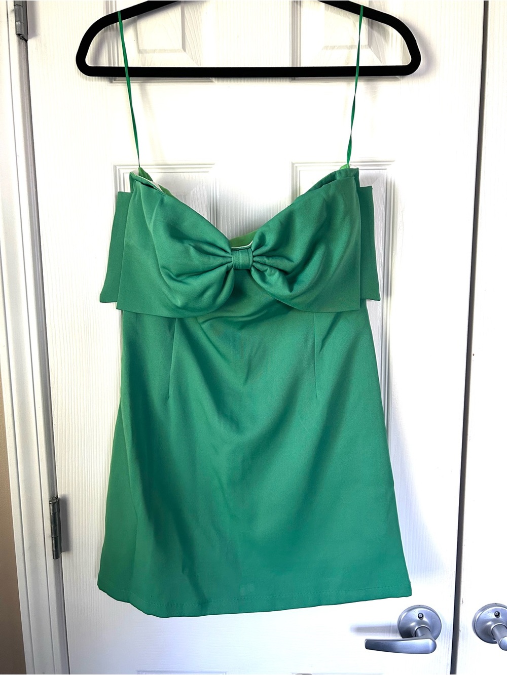 TCEC Emerald Green Bow Front Mini Dress Size Medium
